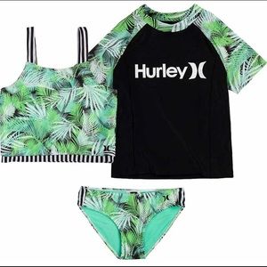 Hurley girls 3 piece swimwear set